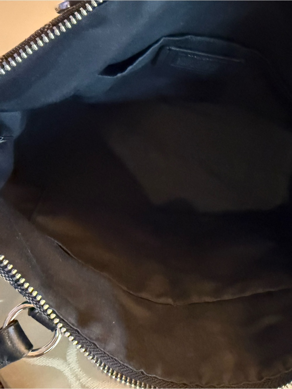 LIKE NEW COACH Monogram Canvas Tote in Gray and Black - Picture 5 of 7